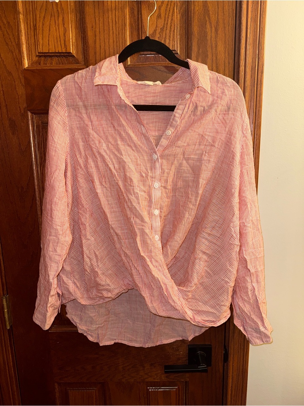 beachlunchlounge Pink Striped Button-Front Shirt